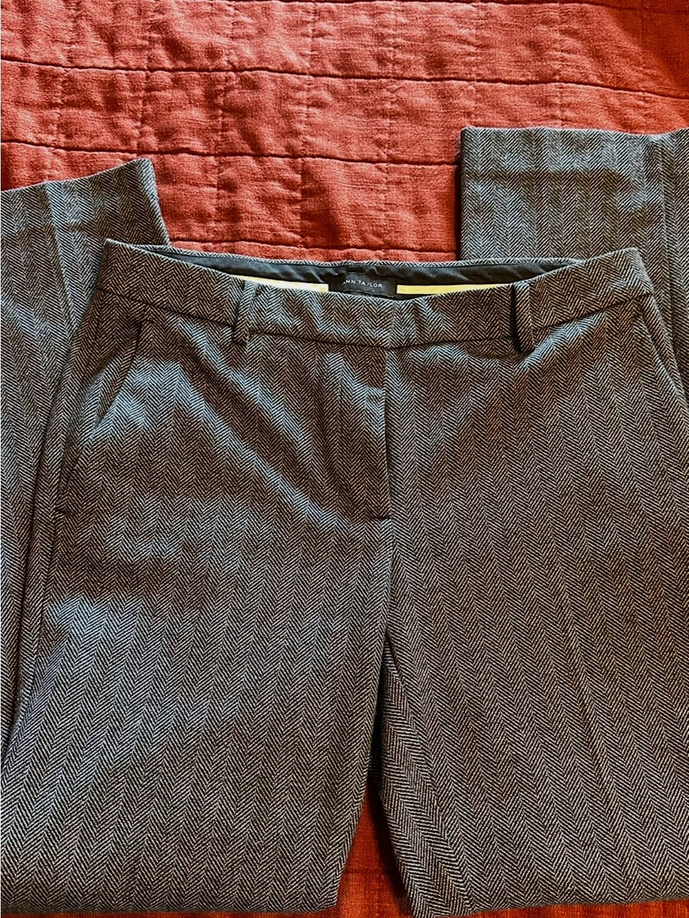Ann Taylor Tailored Gray Herringbone Women’s Dress Pants